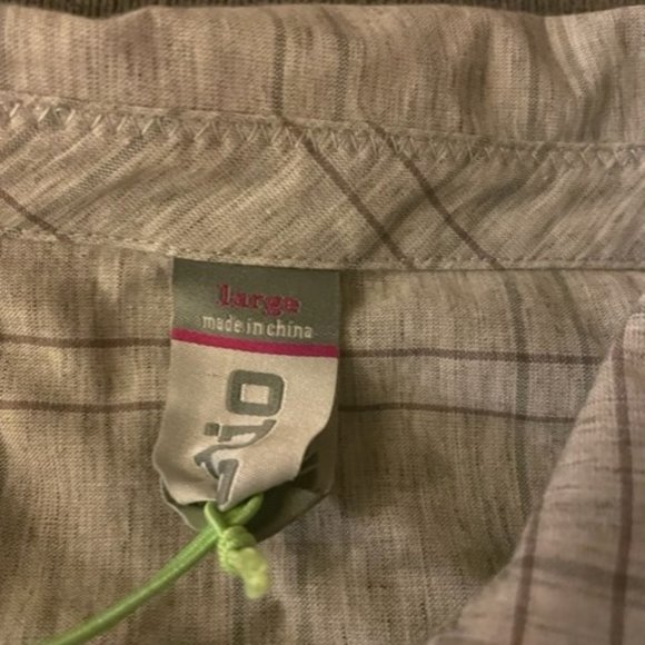 STIO Button Poplar Shirt Popover Shirt Lichen Plaid NWT L - Picture 8 of 10